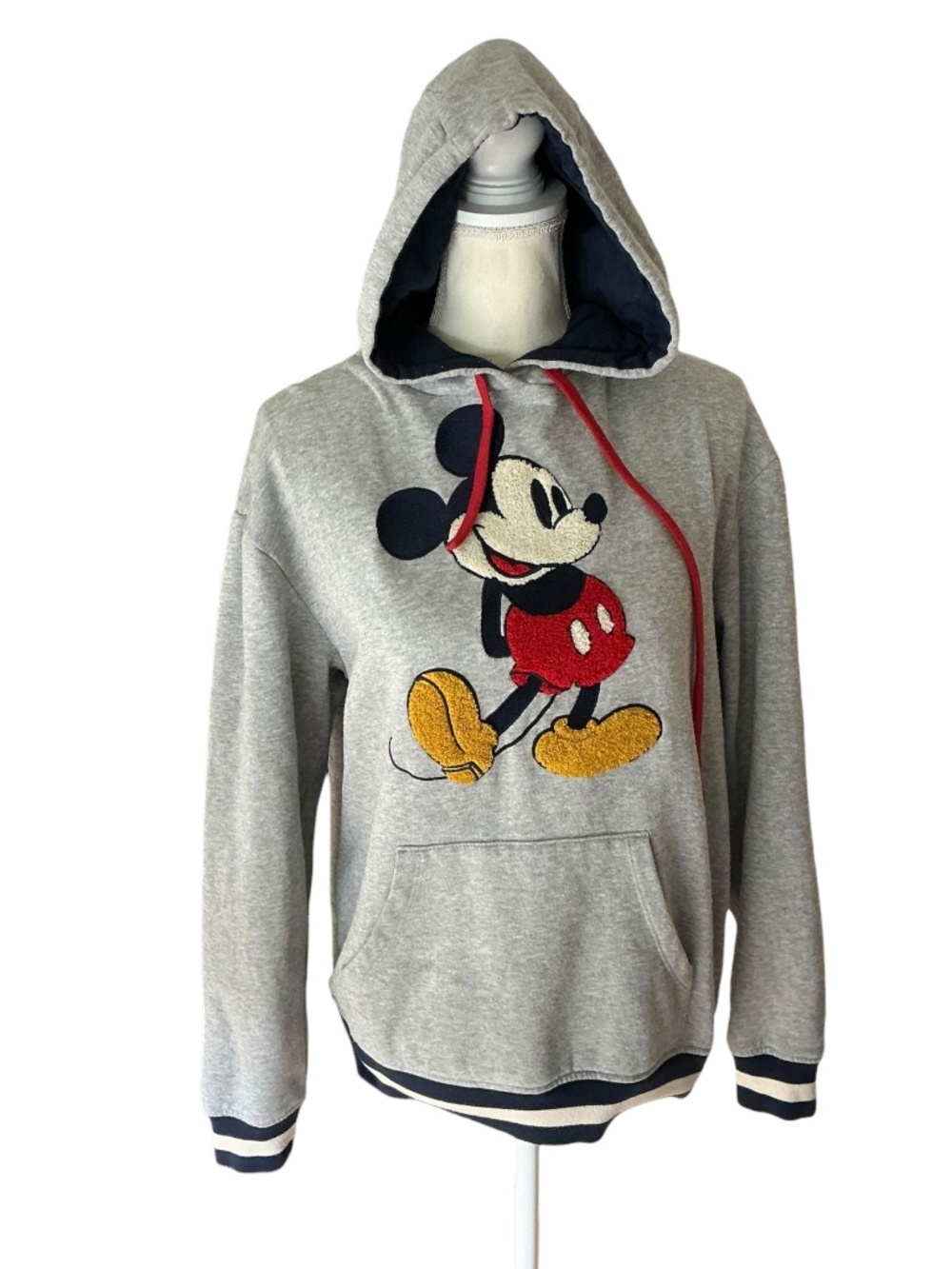 Disney Parks Mickey Mouse Embroidered Varsity Grey Size Small